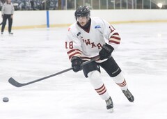 Kyle Jonsson, forward, Botany Swarm ice hockey team, NZIHL 2024, jersey 18