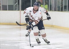 Ryan MacDonald, forward, Botany Swarm ice hockey team, NZIHL 2024, jersey 34