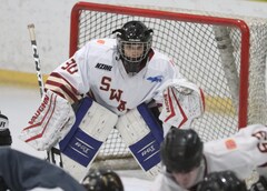 Barr Bialik, goalkeeper, Botany Swarm ice hockey team, NZIHL 2024, jersey 30