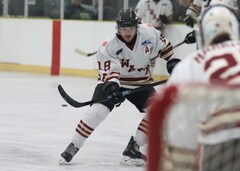 Kyle Jonsson, forward, Botany Swarm ice hockey team, NZIHL 2025, jersey 18