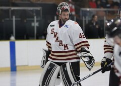 Matt Canaday, defence, Botany Swarm ice hockey team, NZIHL 2025, jersey 42
